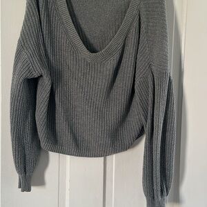 H&M Charcoal V-Neck Women's Sweater